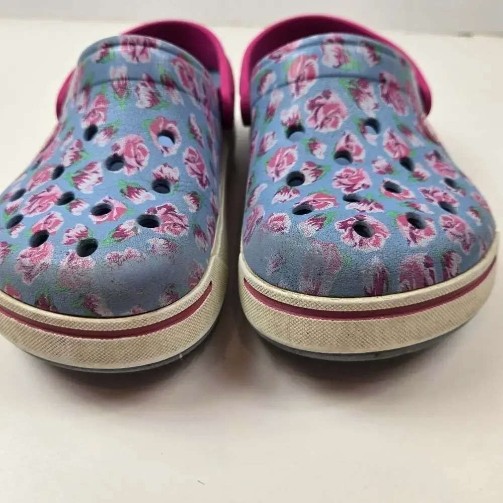 Crocs Kids  Pink floral clog water shoes  size J1
